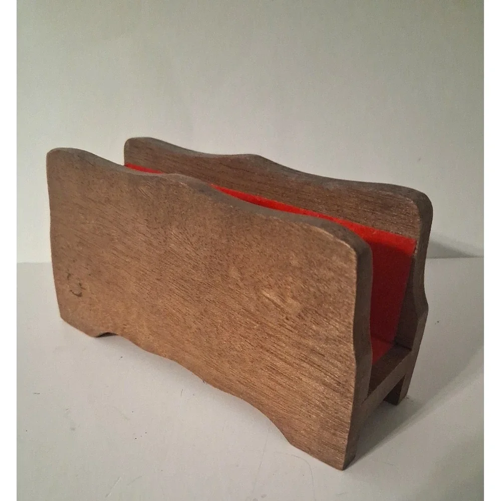 Vintage MCM Wooden Cat Eye Glasses Holder 
